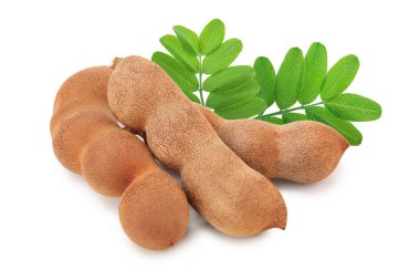 Beyaz arka planda yalıtılmış Tamarind meyve.
