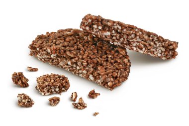 Keçiboynuzu olan amaranth kurabiyeleri beyaz arka planda tam derinlikte izole edilmiş. Sağlıklı yemek.