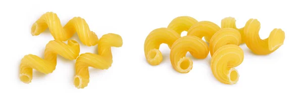 Rohe Pasta Cavatappi Isoliert Auf Weißem Hintergrund Mit Voller Schärfentiefe — Stockfoto