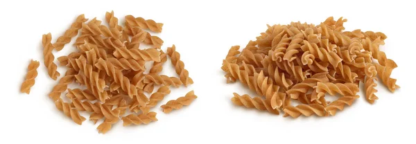 Wolegrain Fusilli Макароны Пшеницы Дурум Изолированы Белом Фоне Полной Глубиной — стоковое фото
