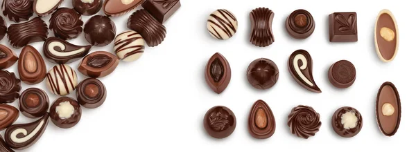 Çikolata Şekeri Beyaz Arka Planda Izole Edilmiş Geniş Bir Alana — Stok fotoğraf