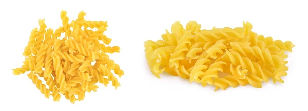 Сырой Fusilli Pasta Изолированный Белом Фоне Полной Глубиной Поля Вид — стоковое фото