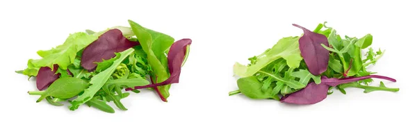 白い背景に隔離された異なるサラダの混合物 — ストック写真