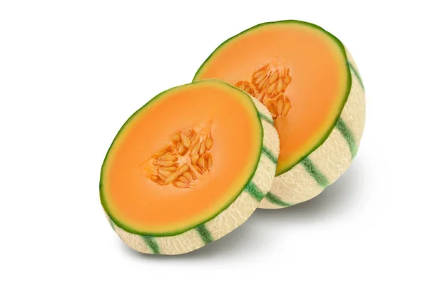 Melone Melone Isolato Fondo Bianco Con Piena Profondità Campo — Foto Stock