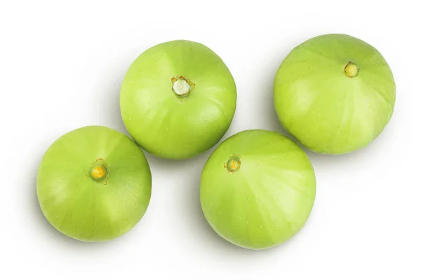 Fruta Higo Verde Madura Aislada Sobre Fondo Blanco Vista Superior — Foto de Stock