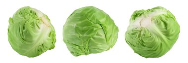 Yeşil lahana, beyaz arka planda tam derinlikte izole edilmiş..