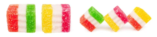 Cukierki Słodkie Galaretki Białym Tle Biały — Zdjęcie stockowe
