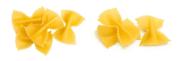 Bow Tie Pasta Isolated White Background Full Depth Field Top — Stockfoto
