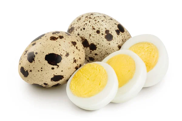 煮熟的鹌鹑蛋 在白色背景下与全场深度隔离 — 图库照片