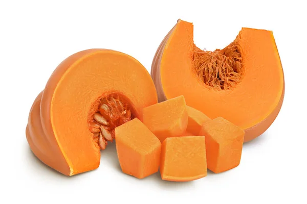 Färsk Orange Pumpa Isolerad Vit Bakgrund Med Fullt Skärpedjup — Stockfoto