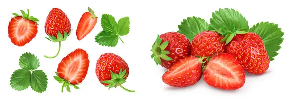 Φράουλες Απομονωμένες Λευκό Φόντο Χώρο Αντιγραφής Για Κείμενό Σας Στο — Φωτογραφία Αρχείου