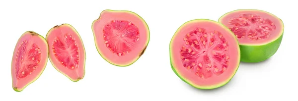 Guave Fruchtscheiben Isoliert Auf Weißem Hintergrund Mit Voller Schärfentiefe Ansicht — Stockfoto