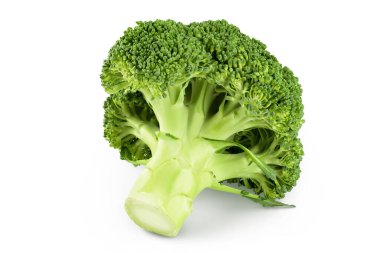 fresh broccoli isolated on white background close-up with full depth of field clipart