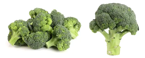 Frischer Brokkoli Isoliert Auf Weißem Hintergrund Gesunde Ernährung — Stockfoto