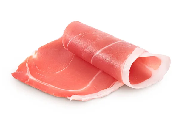 Italian Prosciutto Crudo Spanish Jamon Raw Ham Isolated White Background — Stock Photo, Image