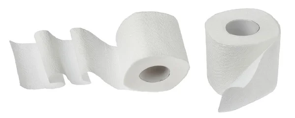 Rolka Papieru Toaletowego Lub Tkanki Izolowane Białym Tle Pełną Głębią — Zdjęcie stockowe