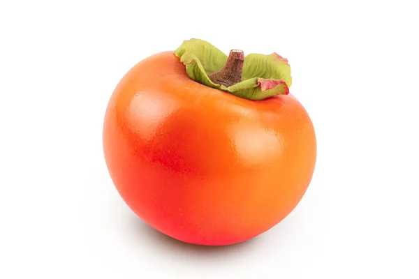 Persimmon Vruchten Geïsoleerd Witte Achtergrond Met Volledige Velddiepte — Stockfoto