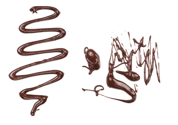 Beyaz Bir Arka Plan Üzerinde Izole Tatlı Çikolata Sosu — Stok fotoğraf