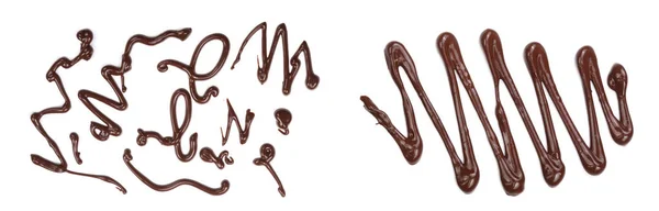 Zoete Chocoladesaus Geïsoleerd Een Witte Achtergrond — Stockfoto