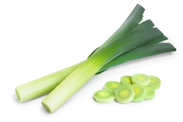 Lauch Gemüse Nahaufnahme Isoliert Auf Weißem Hintergrund — Stockfoto
