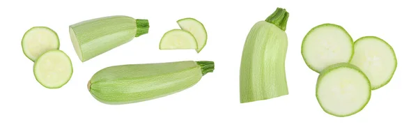 Zucchini Eller Märg Isolerad Vit Bakgrund Med Fullt Skärpedjup Högst — Stockfoto