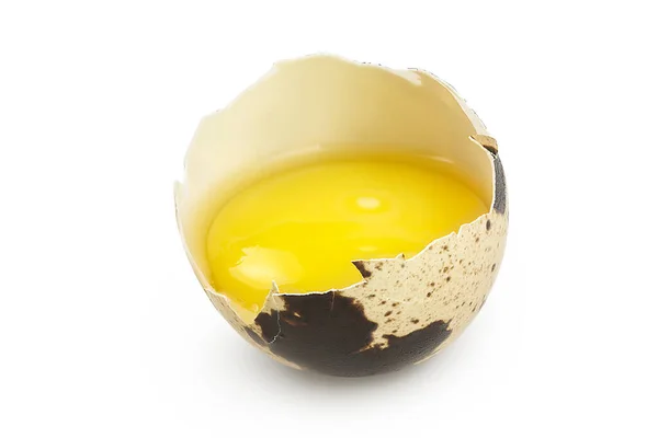 Raw Quail Egg Isolated White Background Full Depth Field — 스톡 사진