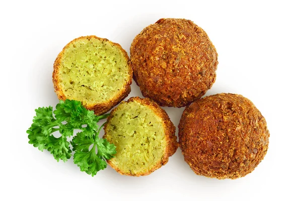 stock image falafel ball isolated on a white background. Top view. Flat lay