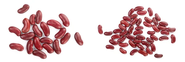Rode Kidney Bonen Geïsoleerd Een Witte Achtergrond Bovenaanzicht Plat Leggen — Stockfoto