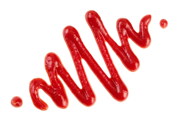 Piros Paradicsom Szósz Vagy Ketchup Izolált Fehér Alapon Első Látásra — Stock Fotó
