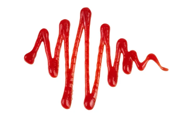 Piros Paradicsom Szósz Vagy Ketchup Izolált Fehér Alapon Első Látásra — Stock Fotó