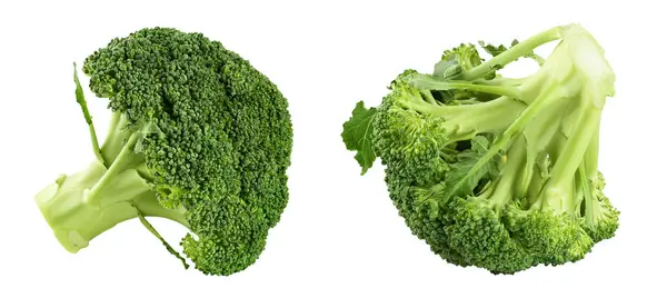 Verse Broccoli Geïsoleerd Witte Achtergrond Close Met Volledige Velddiepte — Stockfoto