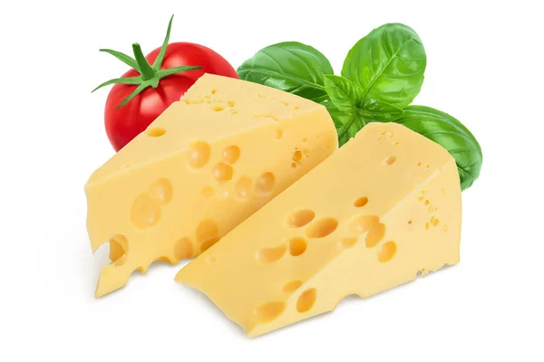 Piece Cheese Isolated White Background Clipping Path Full Depth Field — Stock Photo, Image