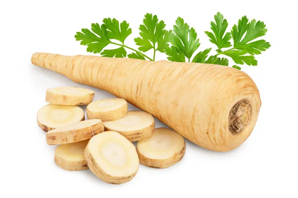 Parsnip Root Slices Isolated White Background Closeup Royalty Free Stock Images