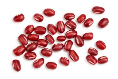 Kırmızı fasulye beyaz arka planda izole edilmiş. Üst Manzara. Düz yatıyordu