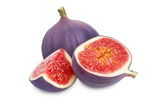 Fresh Fig Slices Fruit Isolated White Background Royalty Free Stock Photos