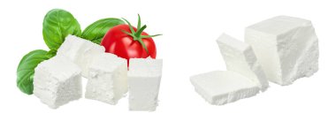 Feta cheese isolated on white background. With full depth of field,