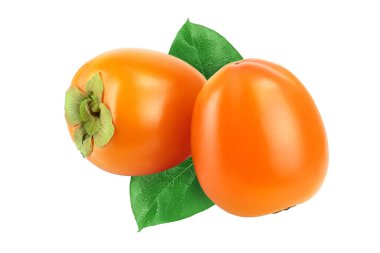 Beyaz arka plan yakın çekim izole Trabzon hurması meyve.