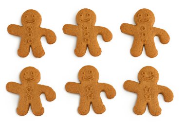 Zencefilli adam beyaz arka planda izole edilmiş. Üst Manzara. Düz yatıyordu