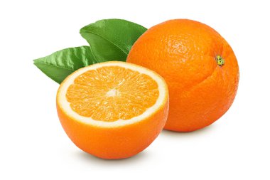 Turuncu meyve, beyaz arka planda yarı izole edilmiş, geniş bir alana yayılmış..