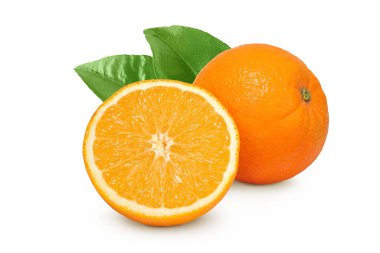 Turuncu meyve, beyaz arka planda yarı izole edilmiş, geniş bir alana yayılmış..