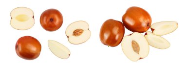 Jube ya da Çin tarihi beyaz arka planda izole edilmiş. Üst Manzara. Düz yatıyordu,