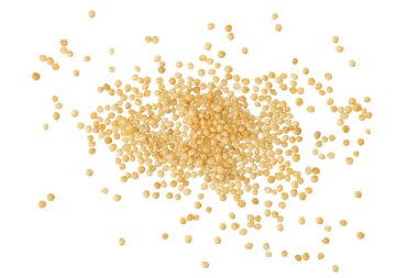 Beyaz zemin üzerinde izole Amaranth tahıl tohumları. Üst Manzara. Düz yatıyordu.