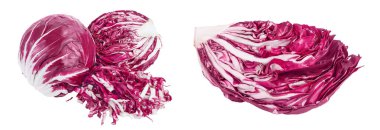 Fresh red radicchio salad isolated on white background with  full depth of field.