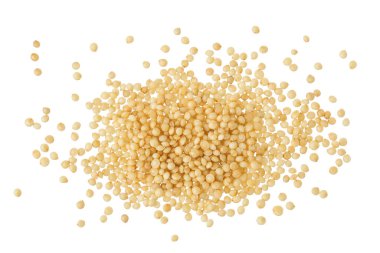 Amaranth grain seeds isolated on white background. Top view. Flat lay. clipart