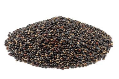 black quinoa seeds isolated on white background.