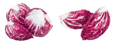 Fresh red radicchio salad isolated on white background with  full depth of field.