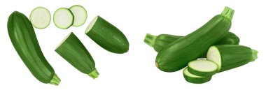 Taze kabak, beyaz arka planda izole edilmiş, geniş bir alana yayılmış. Üst Manzara. Düz yatıyordu,