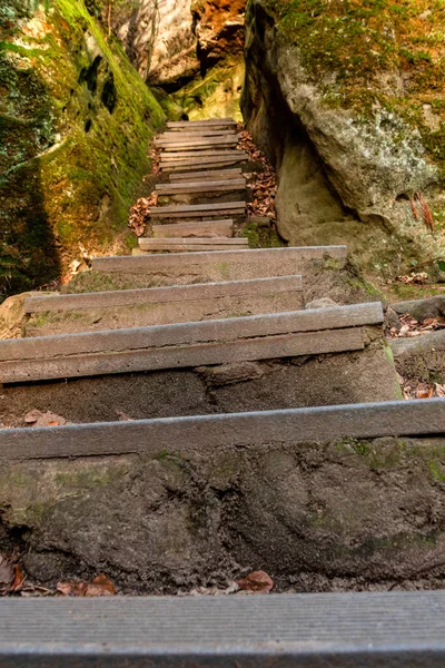 Steps Rocks Ascent Cowshed Saxon Switzerland — Stock Photo, Image