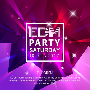 soyut arkaplan dj müzik edm parti tasarım poster vektörü