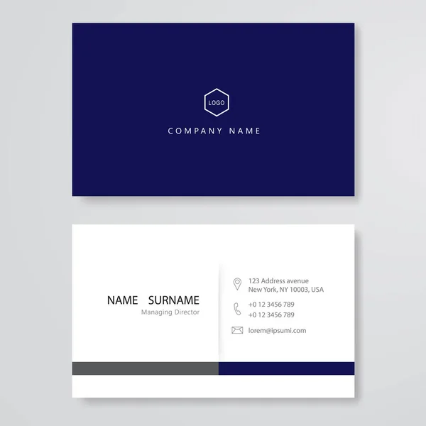 Blue Business Card Clean Design Vector Template — Image vectorielle